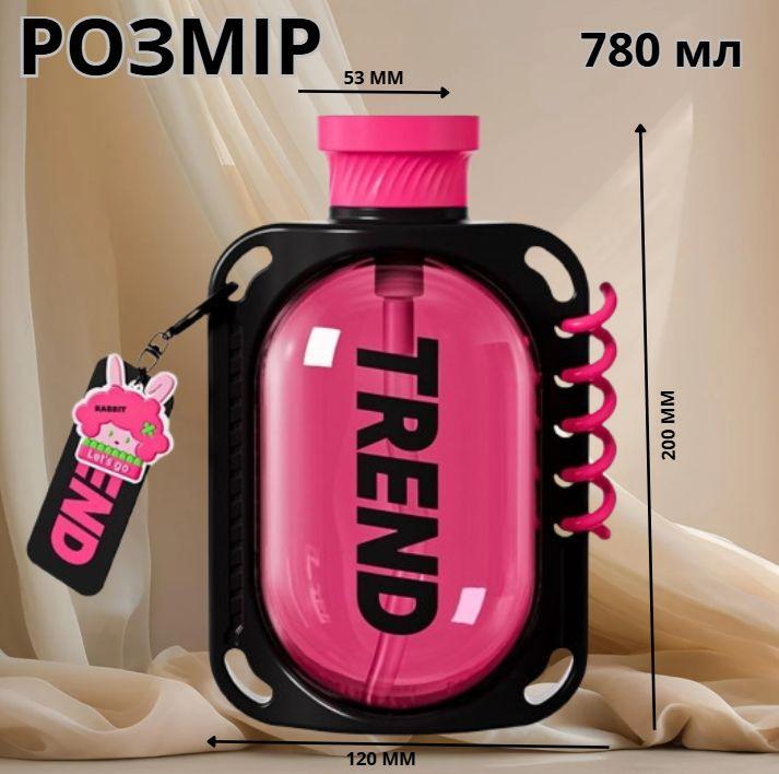 Пляшка для води герметична з антислизьким покриттям та ремінцем 780 мл Червоний (2692637838) - фото 2