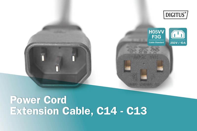 Кабель Digitus C14-C13 M/F 0,75q 1,2 м Black - фото 4