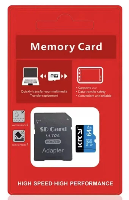 Карта пам'яті KRY microSDXC 64 Гб Class 10 U1 з SD-адаптером Чорно-синя (2303659922)