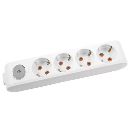 Колодка Viko 4 гнезда с заземлением с кнопкой Multi-Let Белый (90118400)