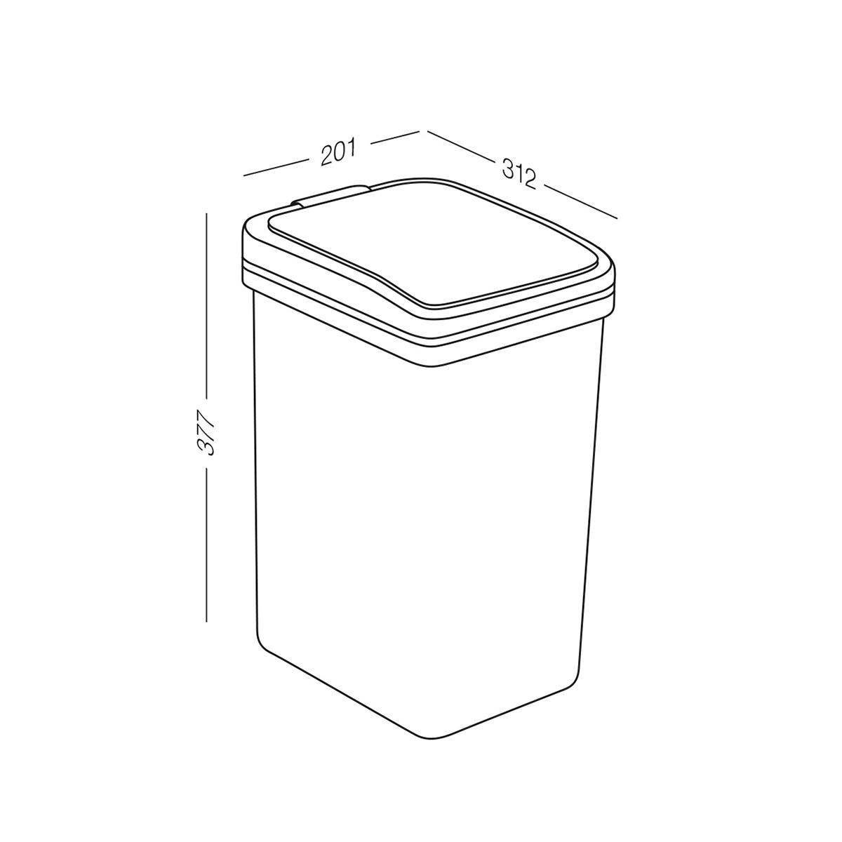 Мусорное ведро МВМ MY HOME BIN-04 с крышкой 15 л Антрацитовый (BIN-04 15L ANTHRACITE) - фото 5