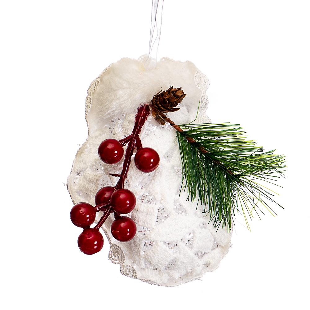 Іграшка на ялинку Elisey Мереживний декор Срібний (NH-106-K-77)