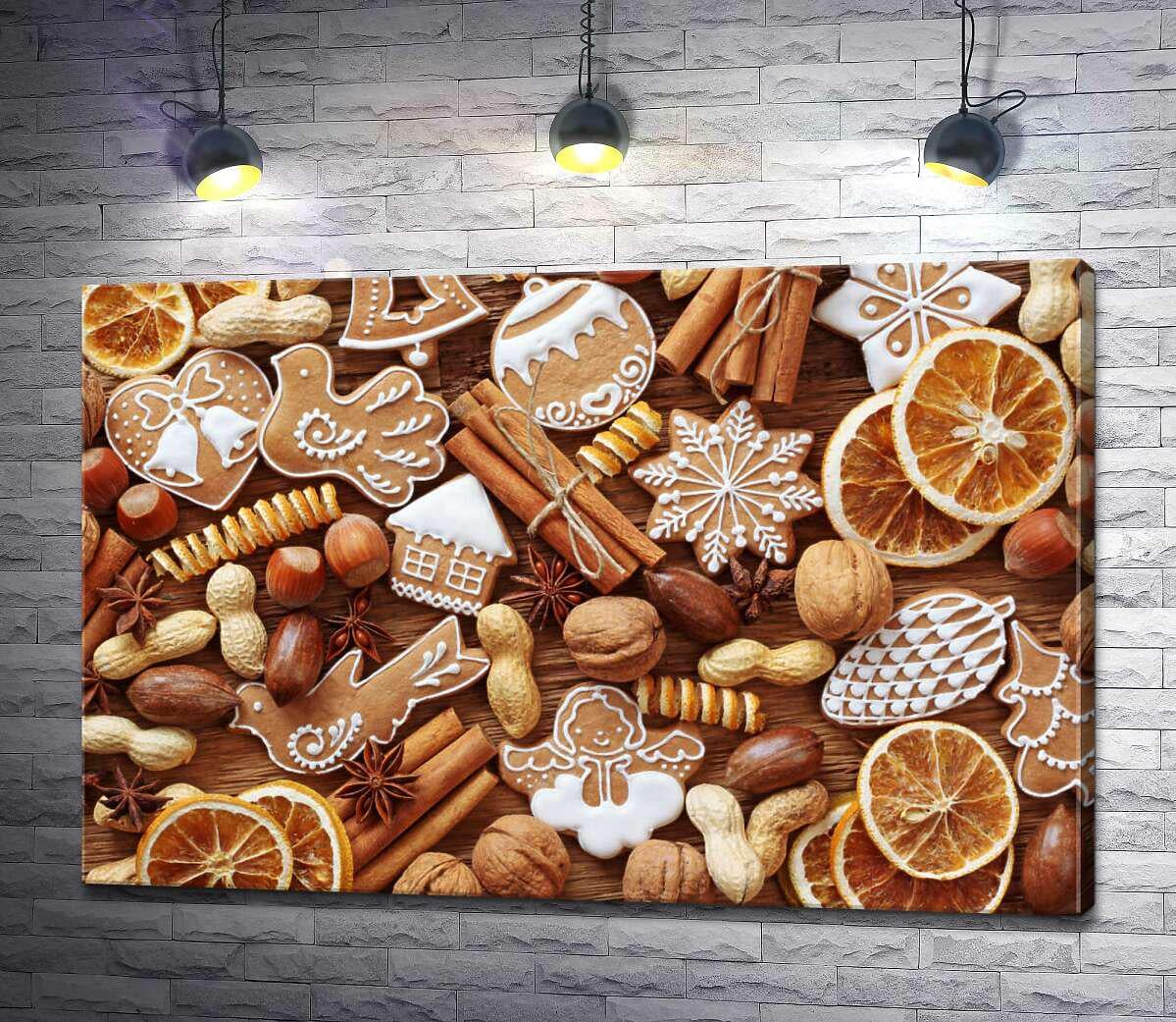 Картина ArtPoster Рождественские ароматы: имбирное печенье, цитрусы, корица и орехи 50x33 см Модуль №1 (000570)