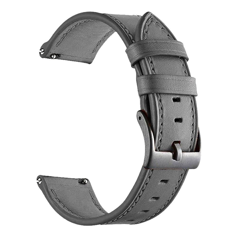 Ремешок для смарт-часов кожаный 22 мм для Xiaomi Mi Watch 2 Pro/S3/S2/S1 Темно-серый (2225164581)