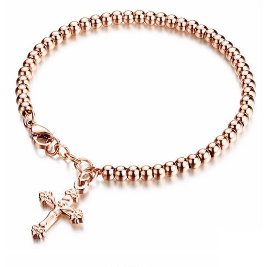 Браслет женский Крестик из нержавеющей медицинской стали 17 см (BS-074) Браслет женский Крестик из нержавеющей медицинской стали 17 см (BS-074)