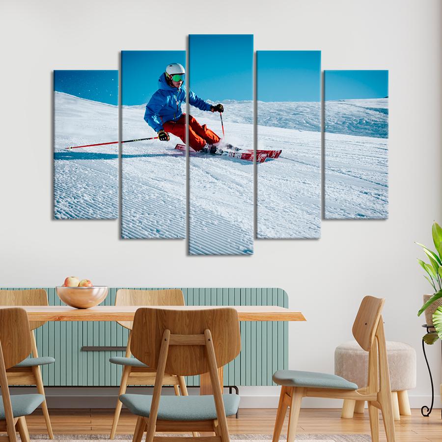 Картина спорт Лыжный спорт в горах 112x68 см (A1253-5)