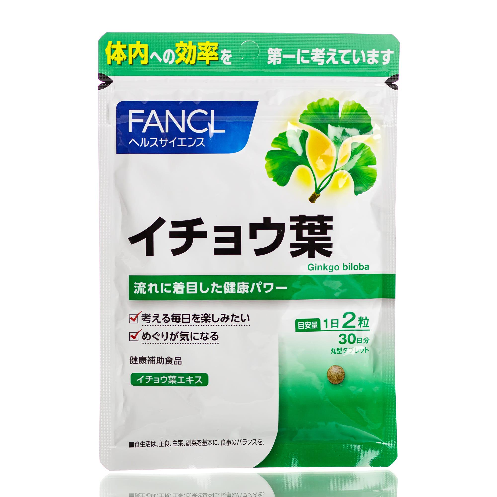 Гинкго-билоба для улучшения мозгового кровообращения Fancl Ginkgo Extract and Group B Vitamins 30 дн. 60 шт. - фото 1