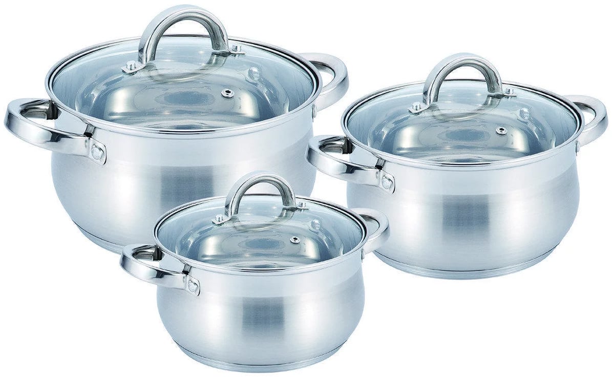 Набор кастрюль из нержавеющей стали Benson 6 пр. (BN-198)