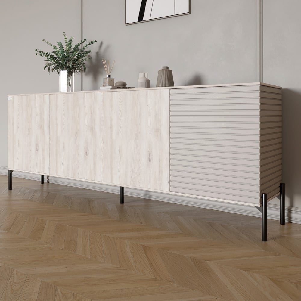 Комод Lion Грей 204x38x76,5 см Самоа Дымчатый/Кашемир (LION-042634)