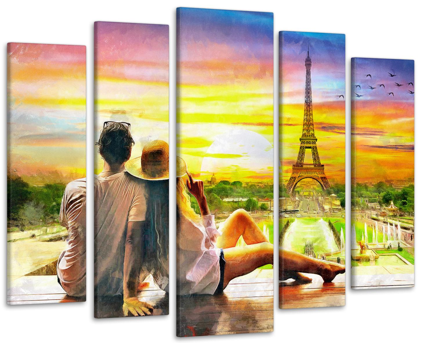 Картина модульна Пара Париж 115х170 см (Art-385_5)
