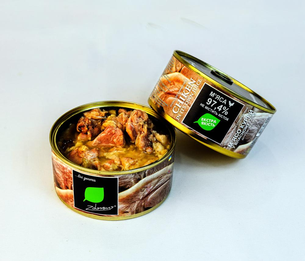 М'ясо куряче у власному соку Zdorovo 325 г (4820184610446) - фото 2 М'ясо куряче у власному соку Zdorovo 325 г (4820184610446) - фото 2