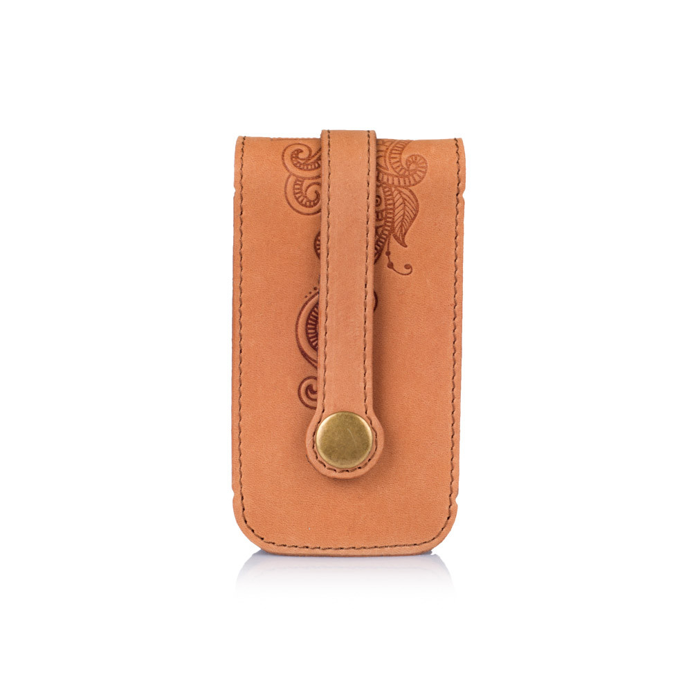 Чехол для ключей коллекция Mehendi Classic из натуральной матовой кожи Рыжий (KH-03-S17-1340-T006)