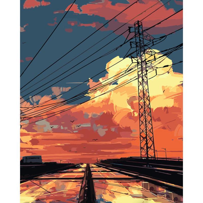 Картина по номерам Strateg Премиум Вечернее небо 40х50 см (GS765)