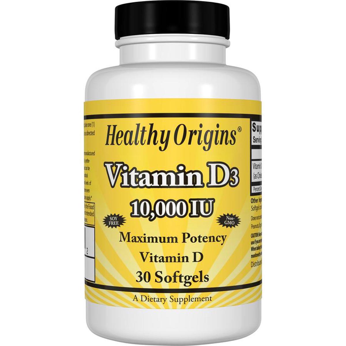 Витамин D3 Healthy Origins 10000 IU 30 капсул (HO15350)