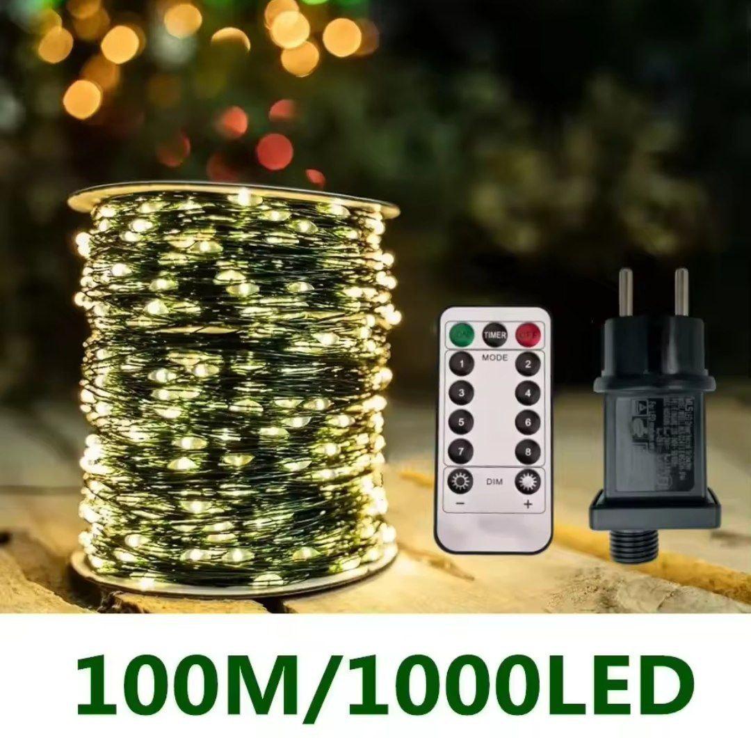 Гирлянда роса Sofi3D вулична з пультом 100 м 1000 Led Теплий білий (100m-ww-gr) - фото 2