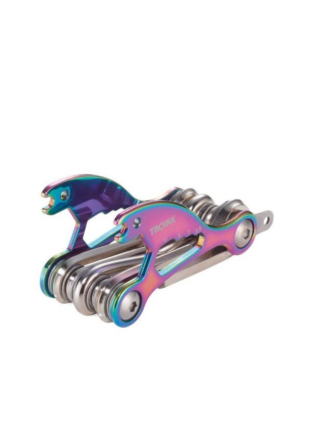 Мультитул для велосипедів Troika Bike Tool райдужна обробка з 18 функціями (BTL15/MC)