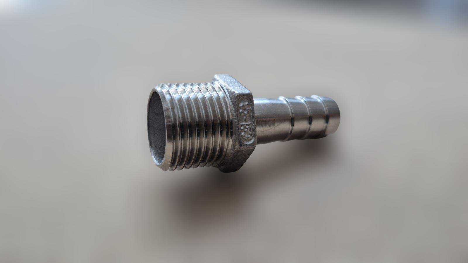 Штуцер шланговый резьбовой DN15 AISI304 BSPP елка н/ж сталь ЗР 12,7 мм 1/2" (29203285) - фото 2