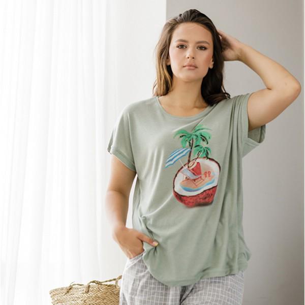 Піжама жіноча бавовняна шорти/футболка 2XL (8747) - фото 6 Піжама жіноча бавовняна шорти/футболка 2XL (8747) - фото 6