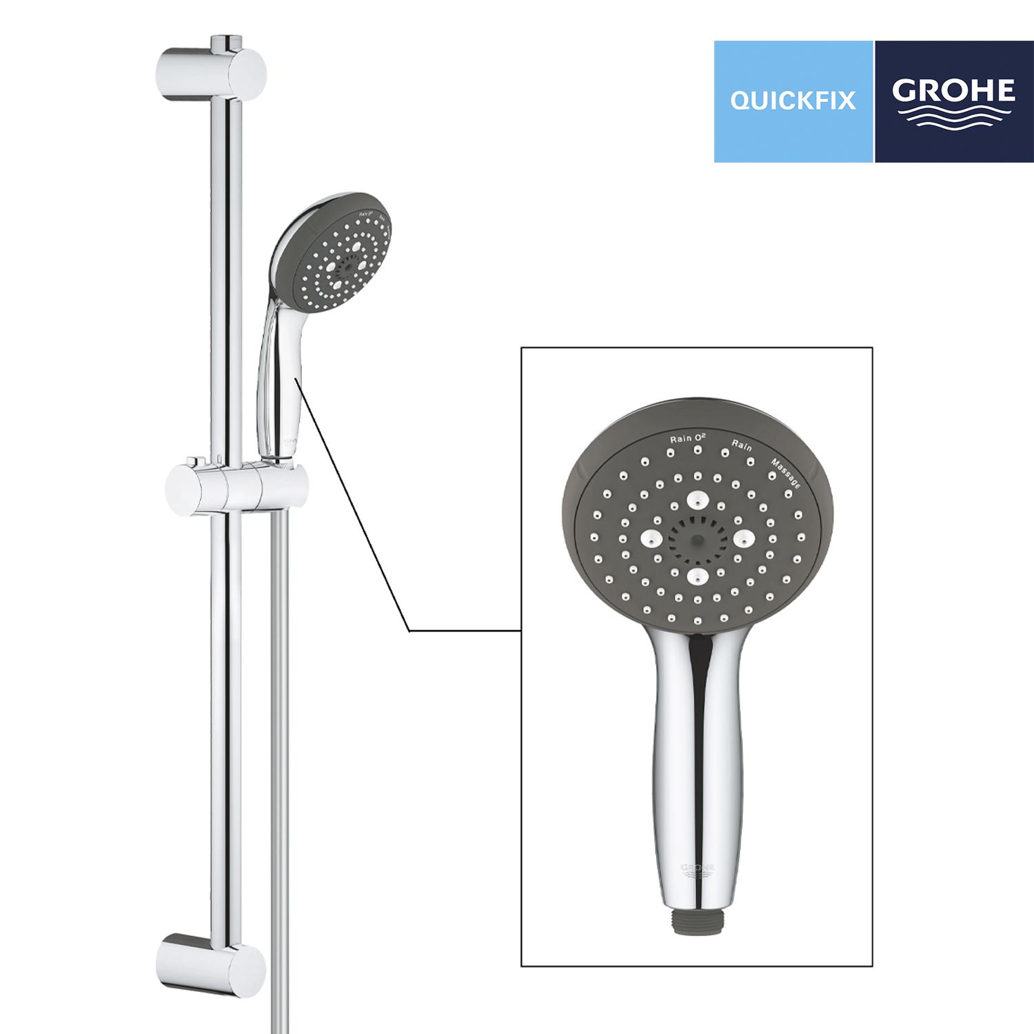 Душевой комплект со штангой Grohe QuickFix Vitalio Start 26032000 CV031496 Хром (163376) - фото 3