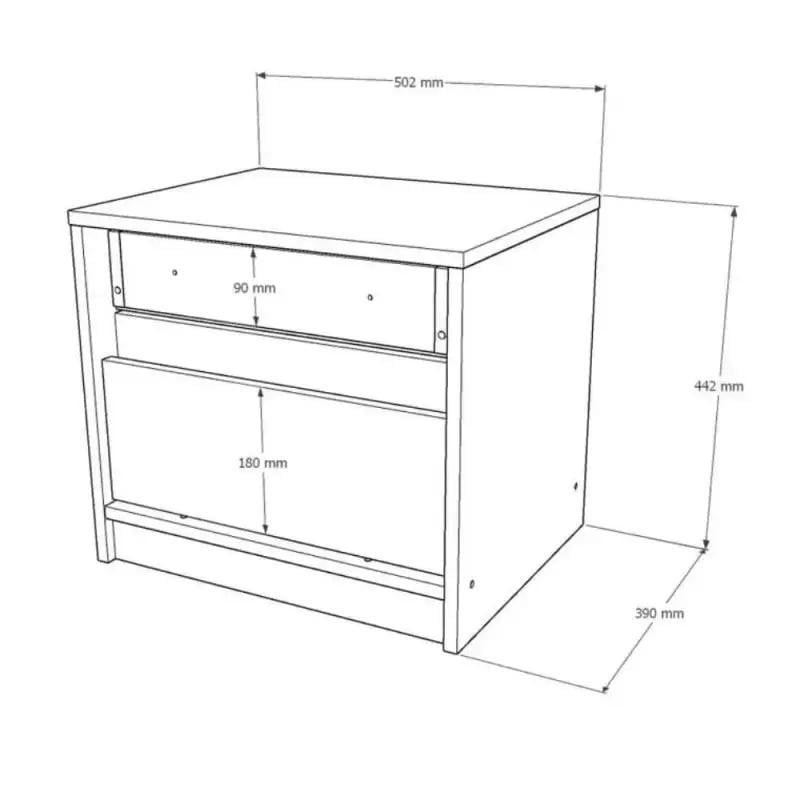 Тумба приліжкова Еверест Стайл 500 50,2х39х44,2 см Кашемір/Бетон (071155) - фото 2 Тумба приліжкова Еверест Стайл 500 50,2х39х44,2 см Кашемір/Бетон (071155) - фото 2