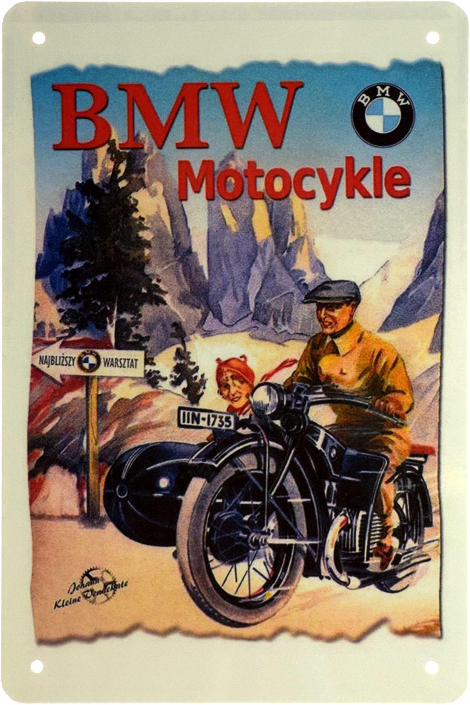 Табличка металева Мотоцикл БМВ/Motorcycle BMW 20x30 см