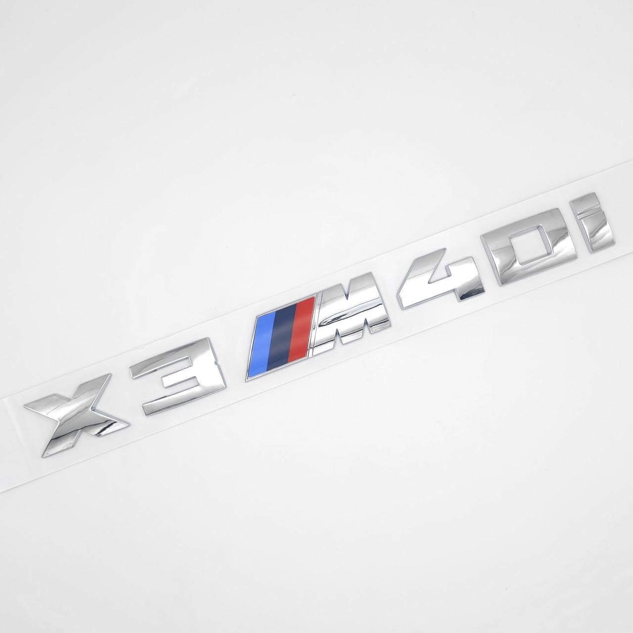 Эмблема надпись X3 M 40I BMW 27,7х2,7 см ABS Хром глянцевый (3038135258)