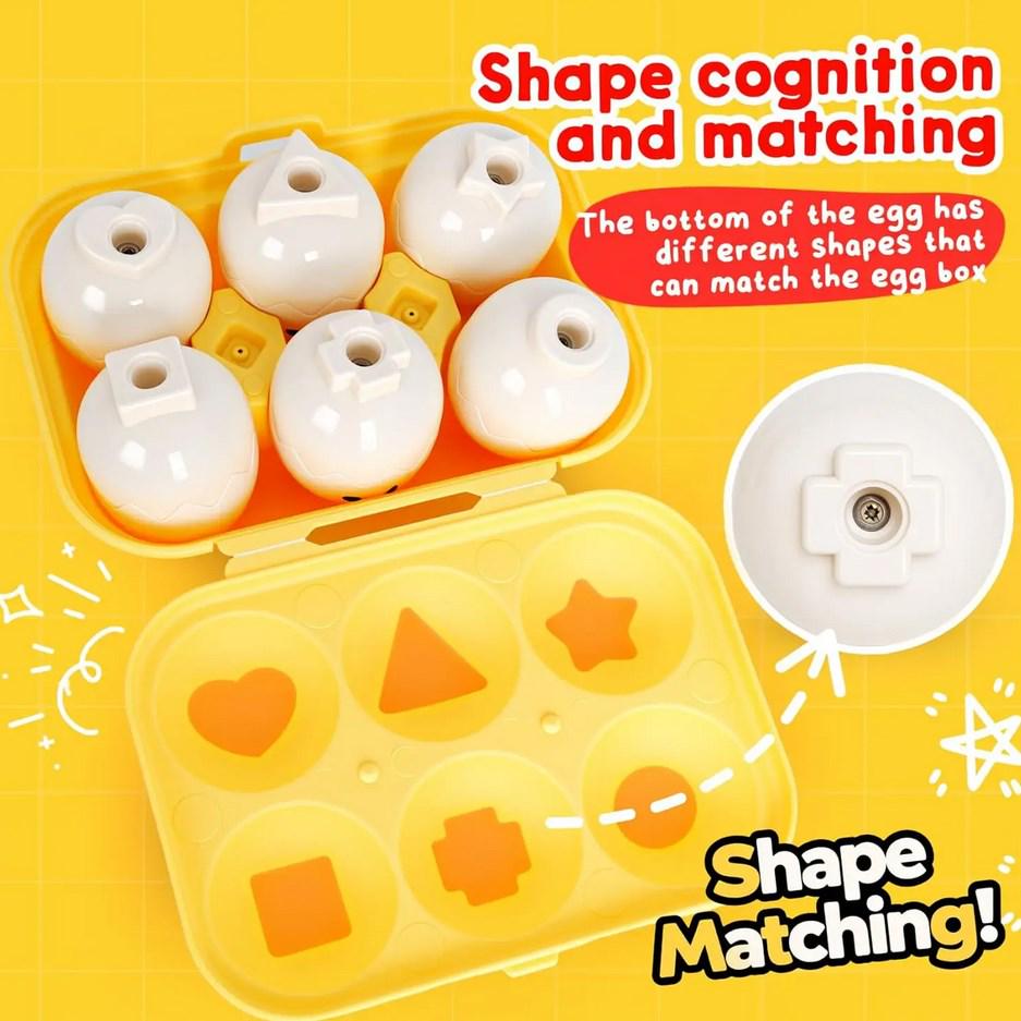 Іграшка розвиваюча Монтессорі Геометричні яйця для дрібної моторики/пам'яті (1584) - фото 6
