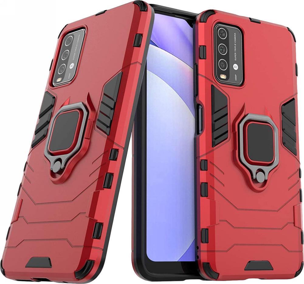 Противоударный чехол Xiaomi Redmi 9T (подставка кольцо) Red (21812-2D)