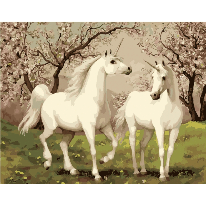 Картина по номерам Идейка "Пара единорогов" 40х50 см (Az-268622)