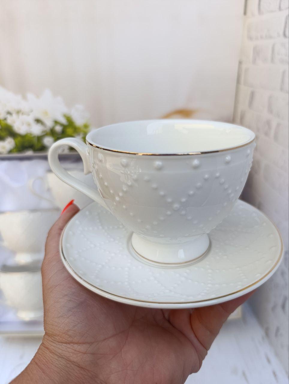 Чайный сервиз SNT Аделин фарфор 250 мл 12 предметов Белый (17162-00) - фото 3