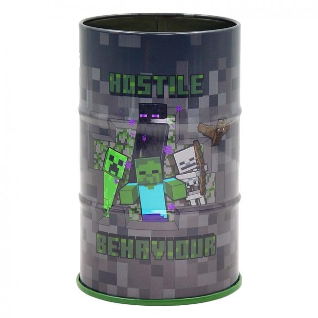 Стакан-подставка бочка YES Minecraft металл Серый (708376)