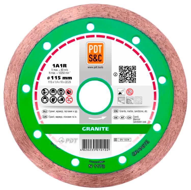 Круг алмазний по граніту PDT Granite 1A1R 115х1,4х10х22,2 мм (820100CGRu)