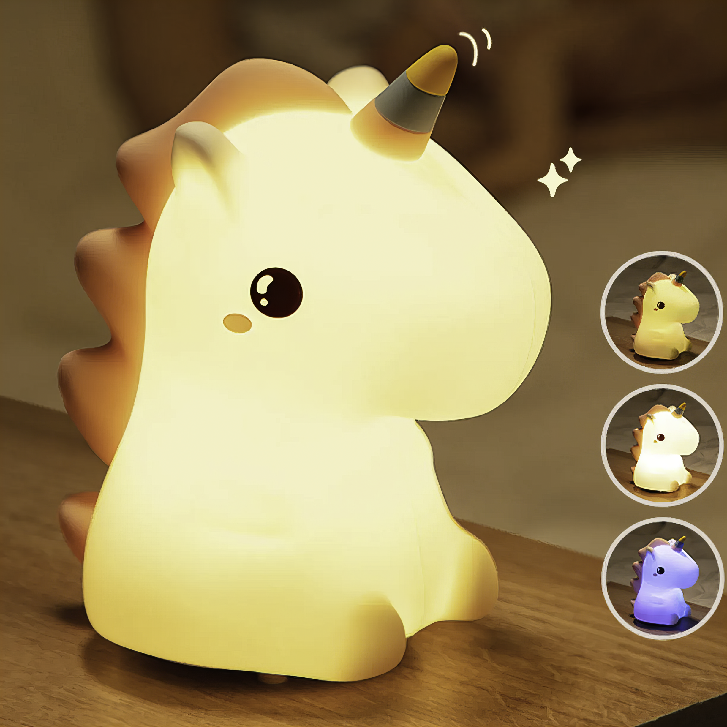 Нічник-світильник Єдиноріг тактильний акумуляторний силіконовий з пультом керування - фото 5 Нічник-світильник Єдиноріг тактильний акумуляторний силіконовий з пультом керування - фото 5