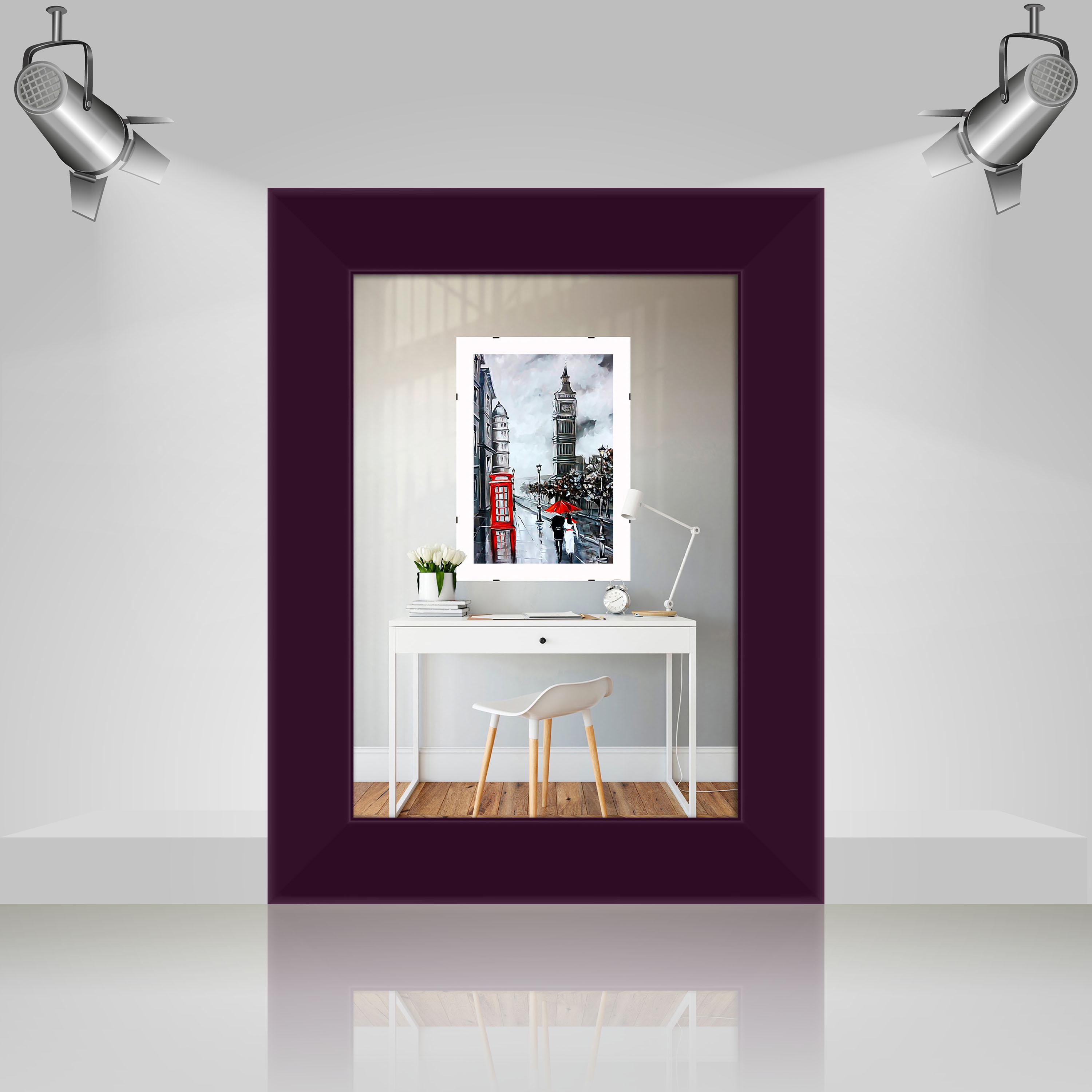 Фоторамка деревянная EmojiFrame 15х21 см А5 AH3322-02 пластиковое стекло 0,8 мм Фиолетовый - фото 3