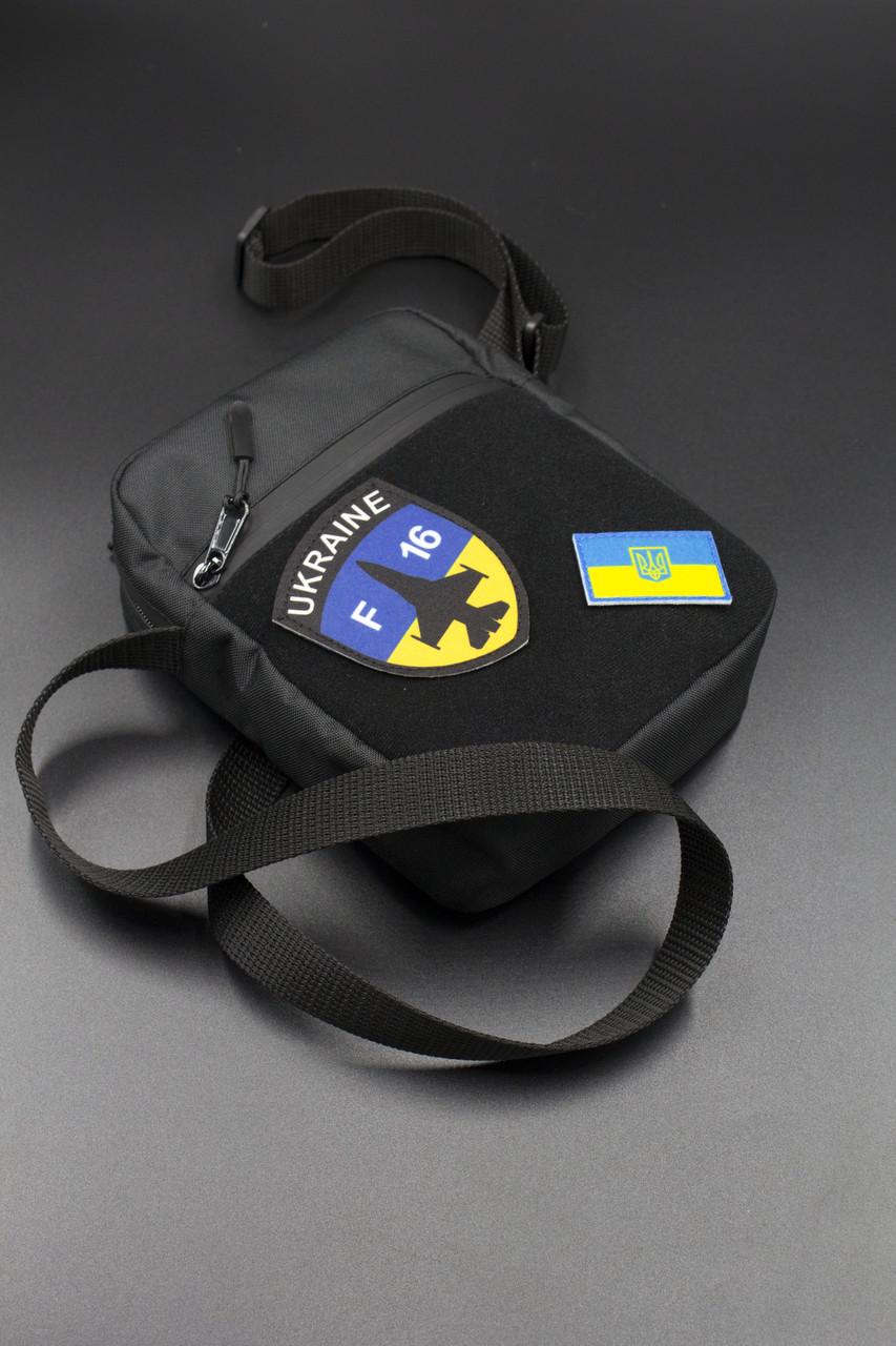 Сумка через плече з патчами UKRAINE F16 (23830449) - фото 3 Сумка через плече з патчами UKRAINE F16 (23830449) - фото 3