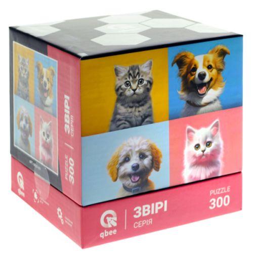 Пазлы Qbee Звери. Пара собачек и котят 300 дет. (220026)