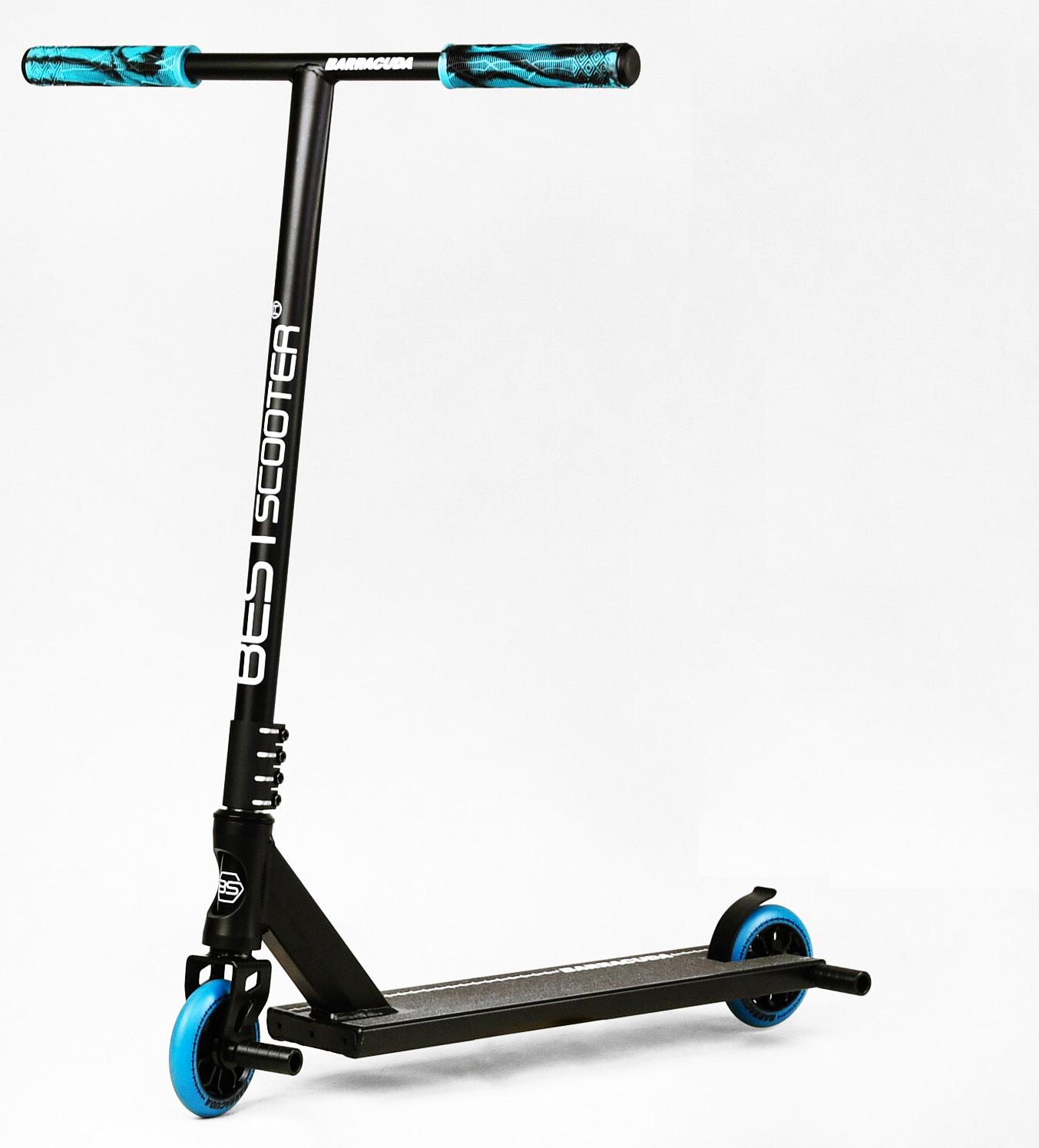 Самокат трюковый Barracuda HIC-система пеги алюминиевый диск и дека Black/Turquoise (112912)