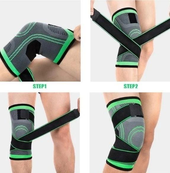 Бандаж для колінного суглоба еластичний KNEE SUPPORT TM-38/WN-26/MA91 Сірий/Зелений (784779394) - фото 3