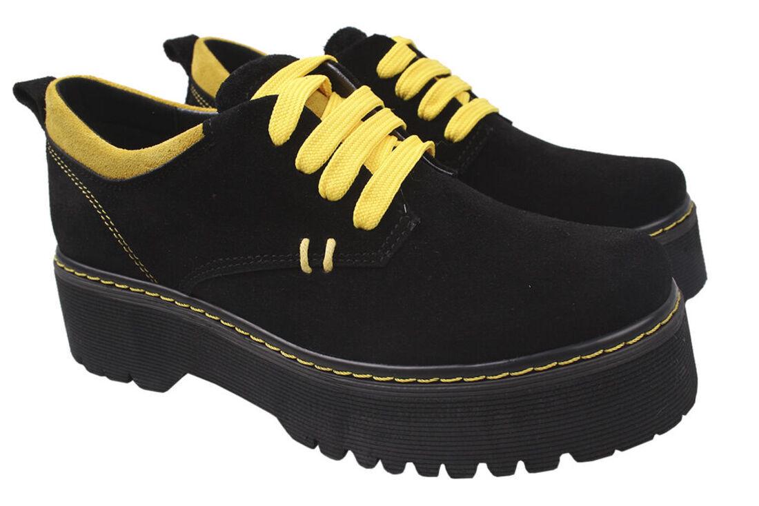 Туфли Maxus Shoes на платформе женские из замши р. 39 Черный (36-20DTC)