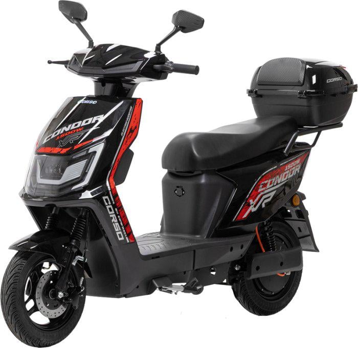 Электроскутер двухместный Corso CONDOR 1500W 72V/30Ah LiFePO4 Черный