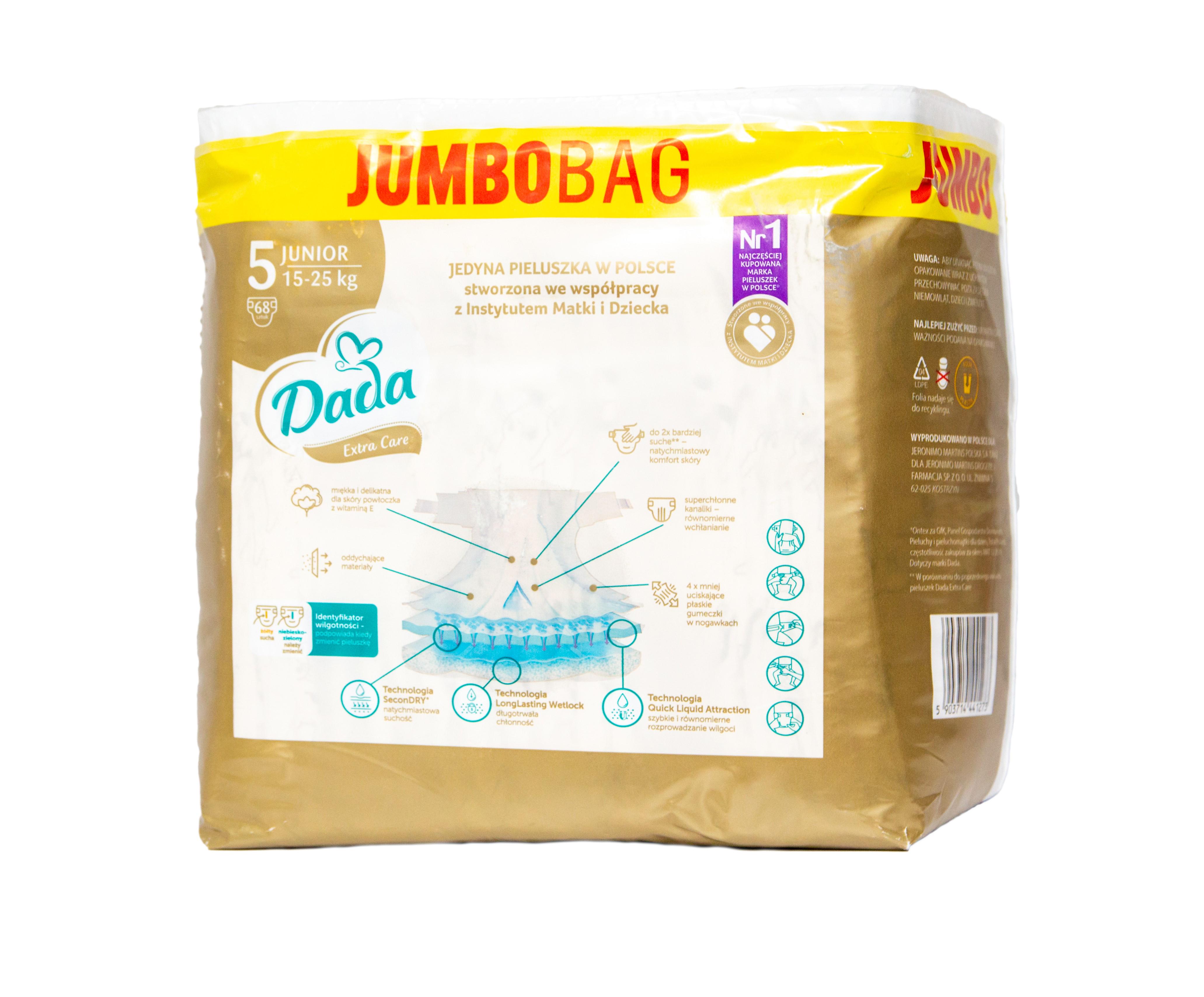 Підгузники Dada Extra Care Jumbo Bag 5 Junior 15-25 кг 68 шт. (DEC5-68) - фото 2