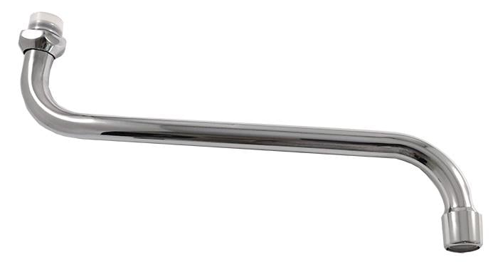 Гусак-вилив для змішувача Frap F7130S круглий вигнутий 24 мм 30 см Хром