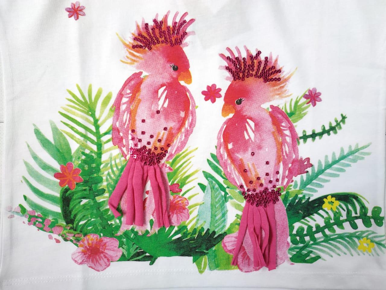 Футболка C&A для девочки с попугаем 122 см Белый (411274) - фото 2 Футболка C&A для девочки с попугаем 122 см Белый (411274) - фото 2