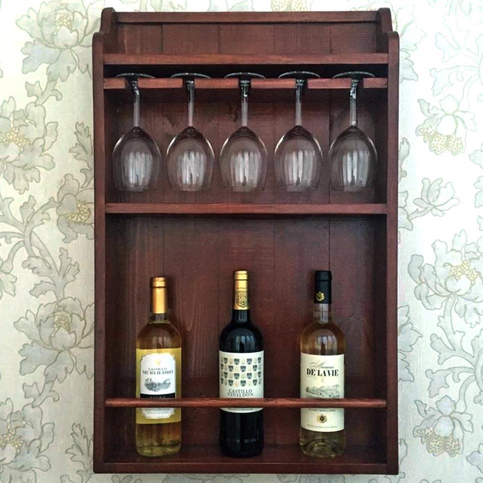 Полка для вина настенная из дерева Саруфу Савоярди (ПНК-009615)