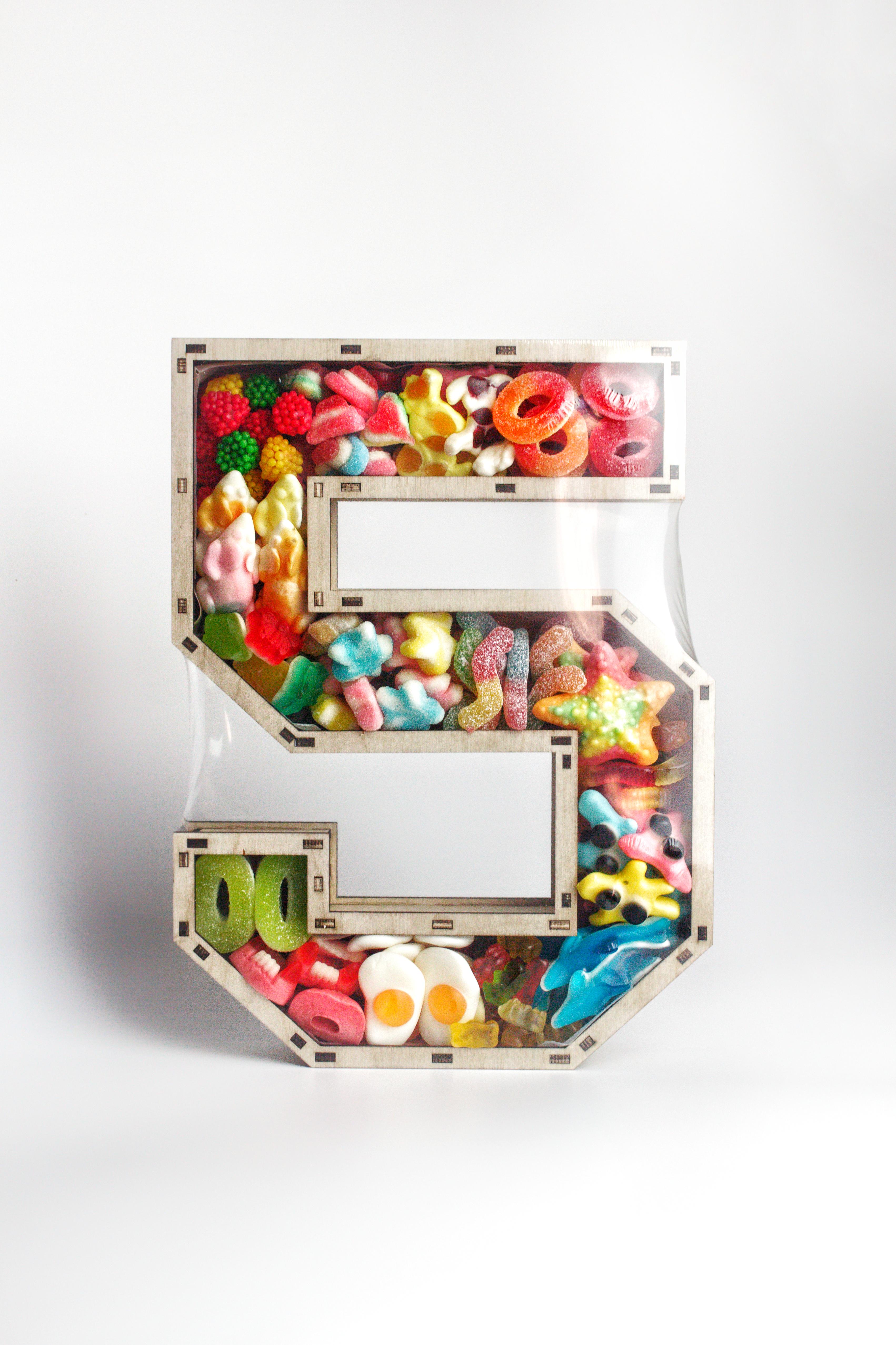 Подарочный бокс сладкий Цифра ДВП 5 с желе (2508138350)