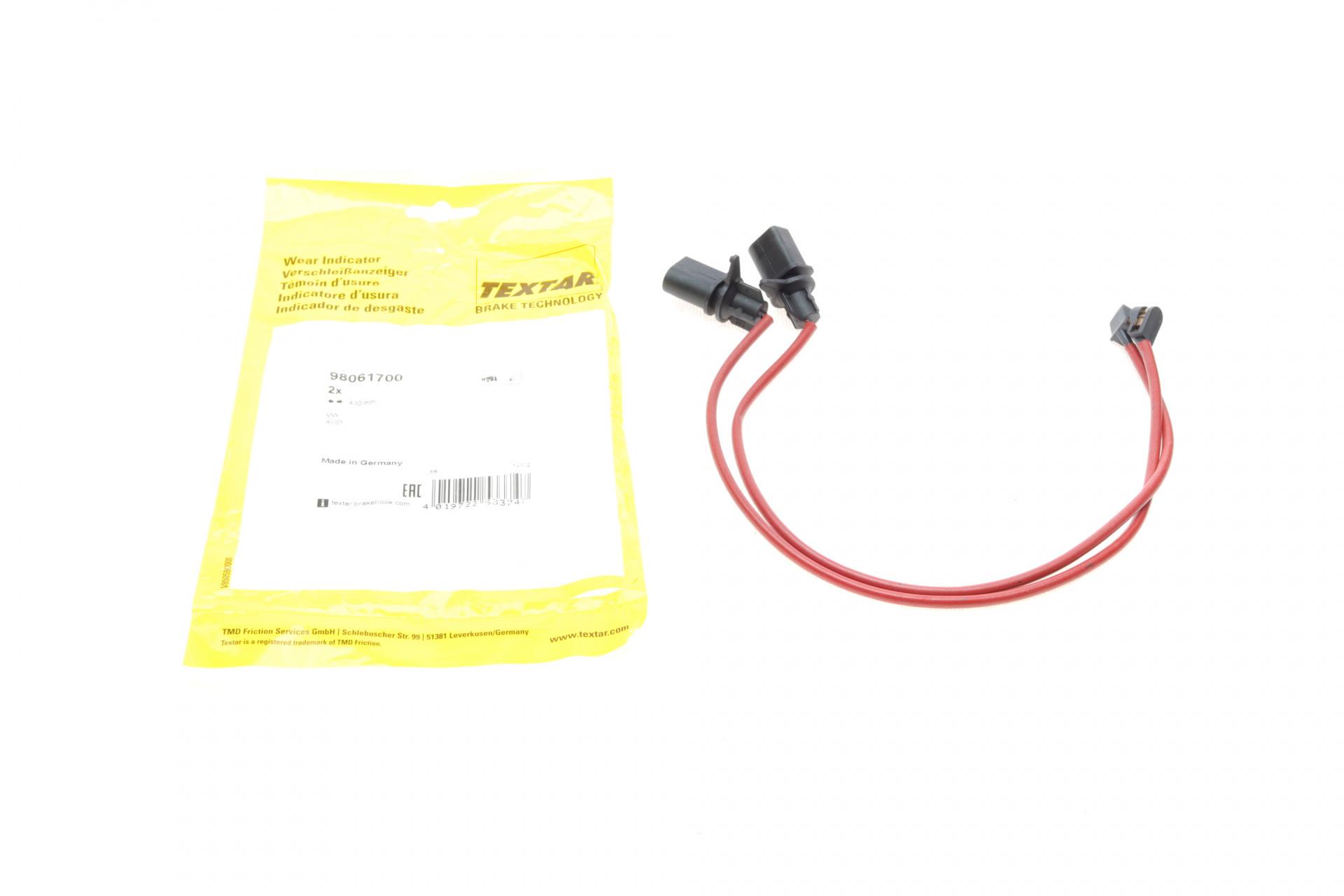 Датчик зносу передніх гальмівних колодок Audi Q8/Q7/VW Touareg 18-L 430 мм 2 шт. (98061700) Датчик зносу передніх гальмівних колодок Audi Q8/Q7/VW Touareg 18-L 430 мм 2 шт. (98061700)