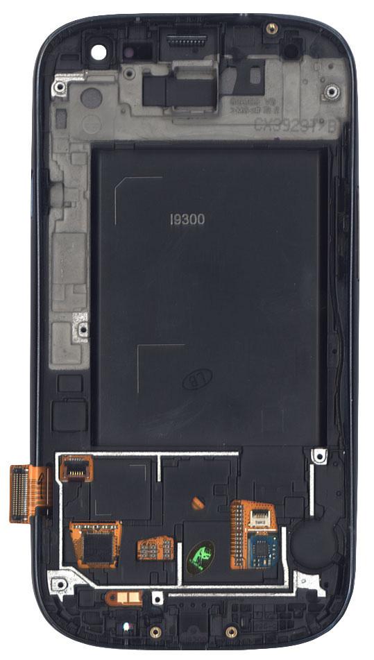Матрица с тачскрином для телефона Samsung Galaxy S3 GT-I9300 с рамкой Черный