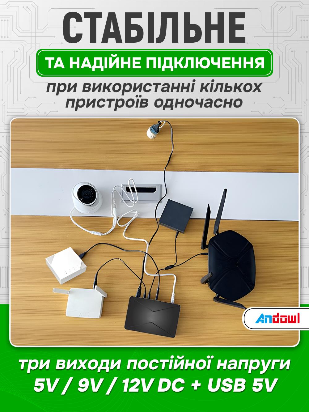 Источник бесперебойного питания для Wi-Fi роутера Andowl Q-UP900X1 Черный (59ab1f92) - фото 5