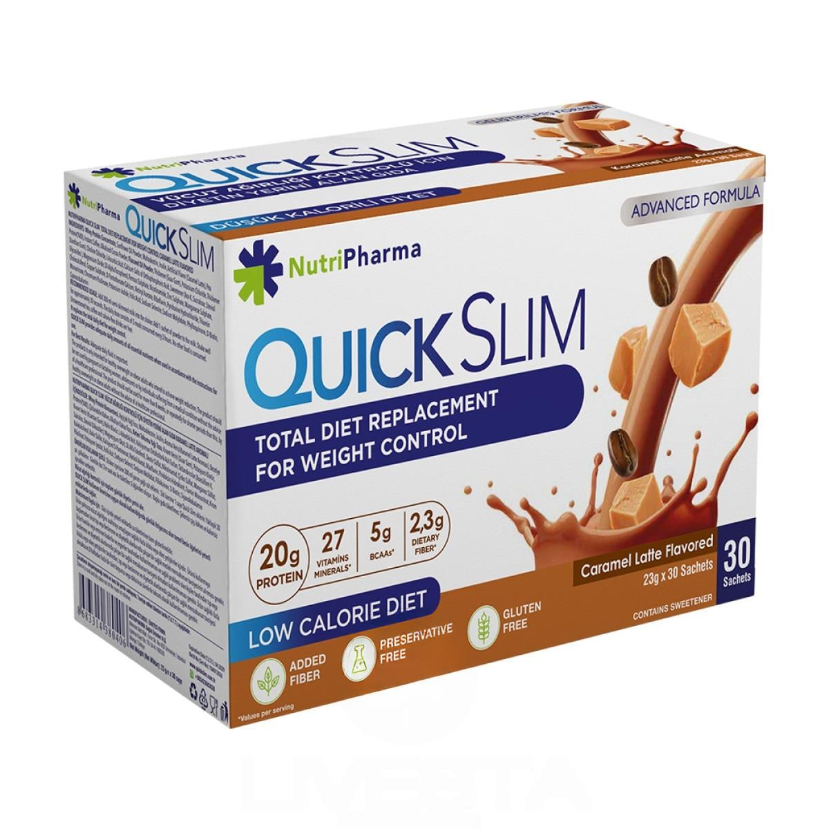 Коктейль Quick Slim Карамельный латте 30 саше х 23 г (37691516)
