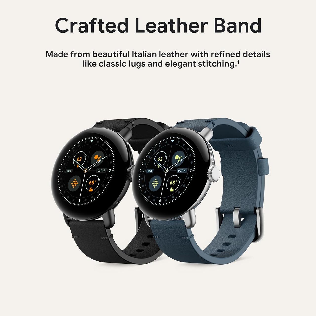 Ремешок Google Crafted Leather Band для Pixel Watch 1/2/3 Obsidian (2360618148) - фото 4 Ремешок Google Crafted Leather Band для Pixel Watch 1/2/3 Obsidian (2360618148) - фото 4